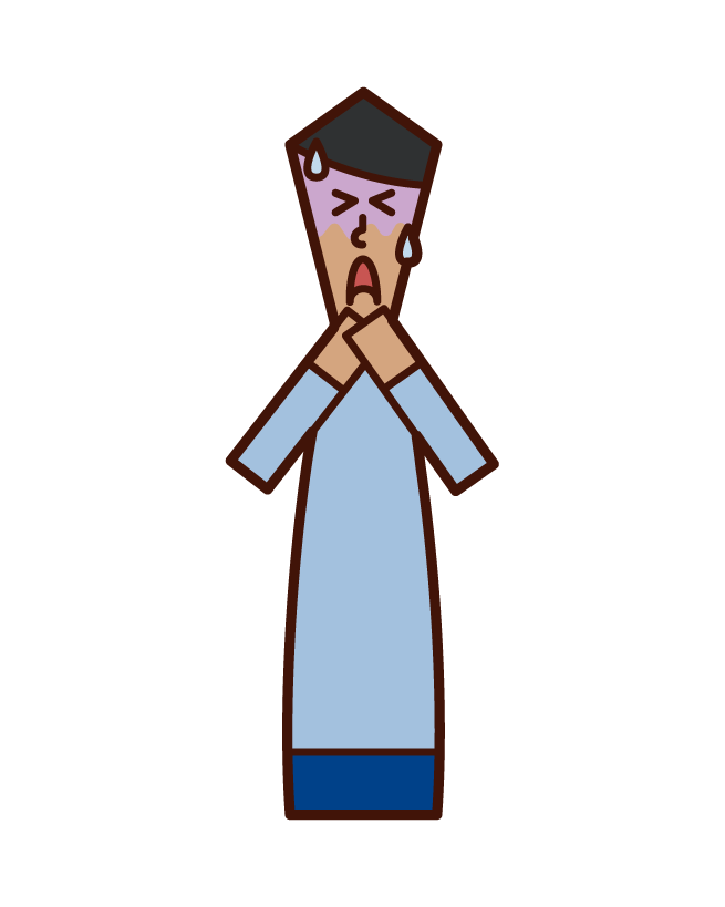 Illustration of a suffocating person (man)