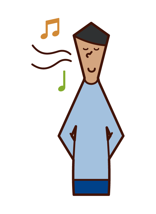 Illustration of a man singing a nasal song