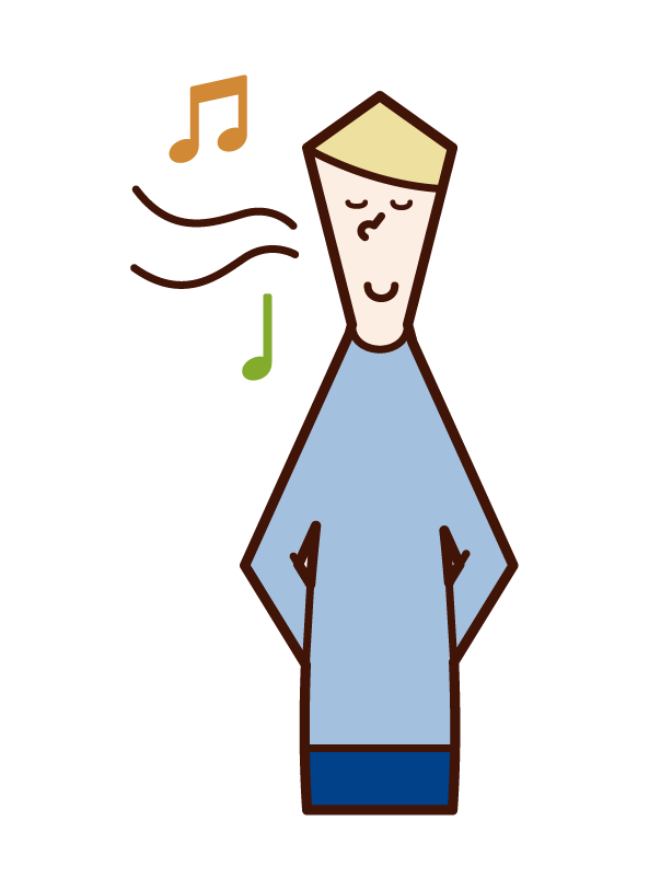 Illustration of a man singing a nasal song