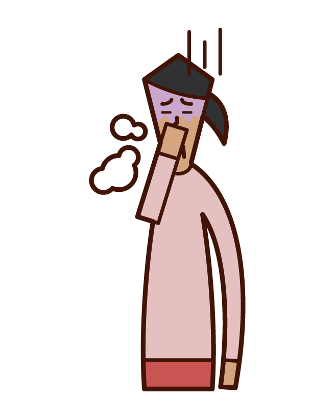 Illustration of bad smell and smell (woman)