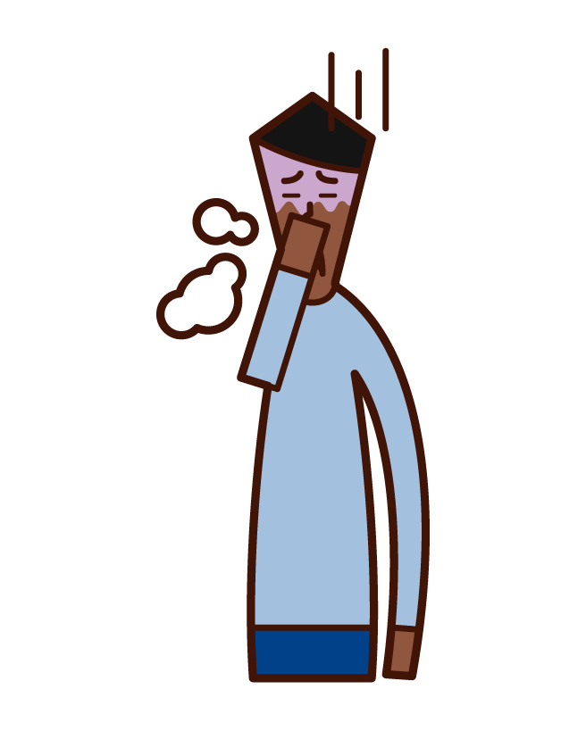 Illustration of bad smell and smell (man)