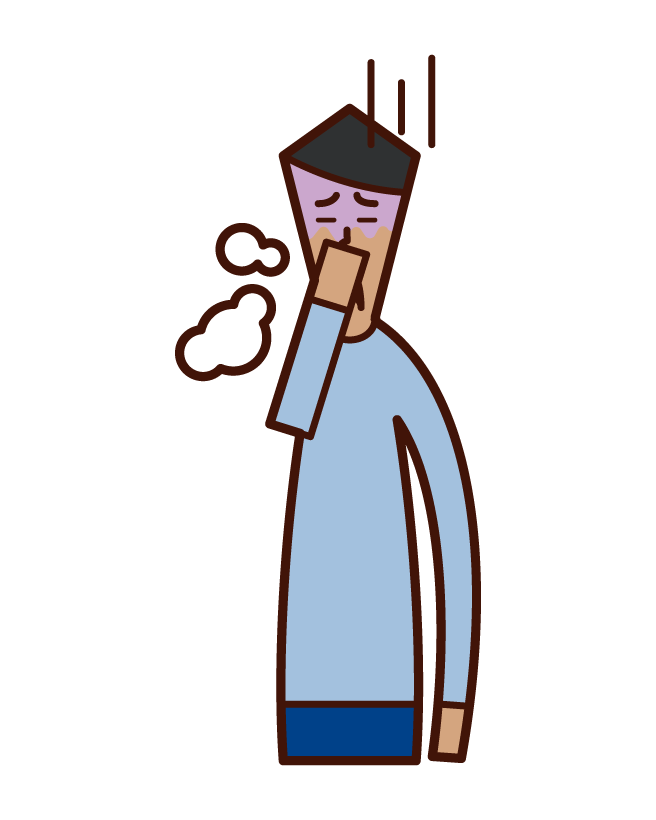 Illustration of bad smell and smell (man)
