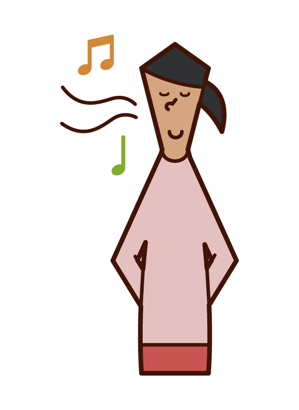 Illustration of a woman singing a nasal song