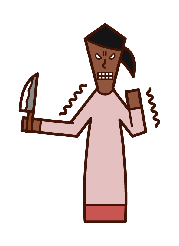 Illustration of grudge, grudge, hatred (woman)