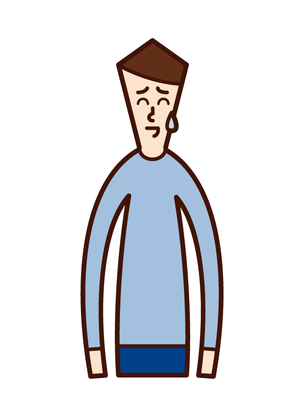 Illustration of a wry smile (man)