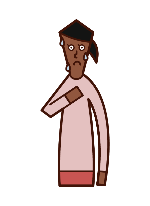 Illustration of a nervous person (woman)