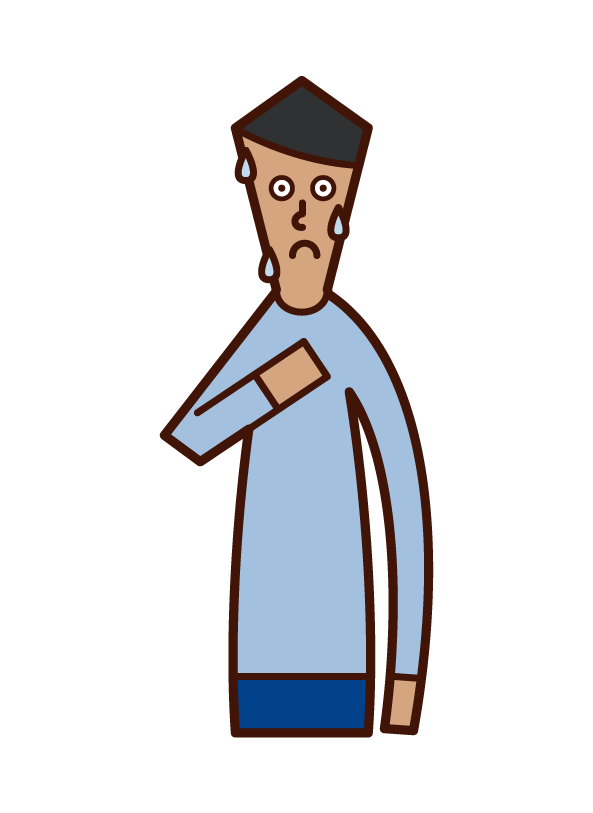Illustration of a nervous person (man)