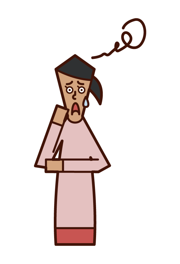 Illustration of a puzzled person (woman)