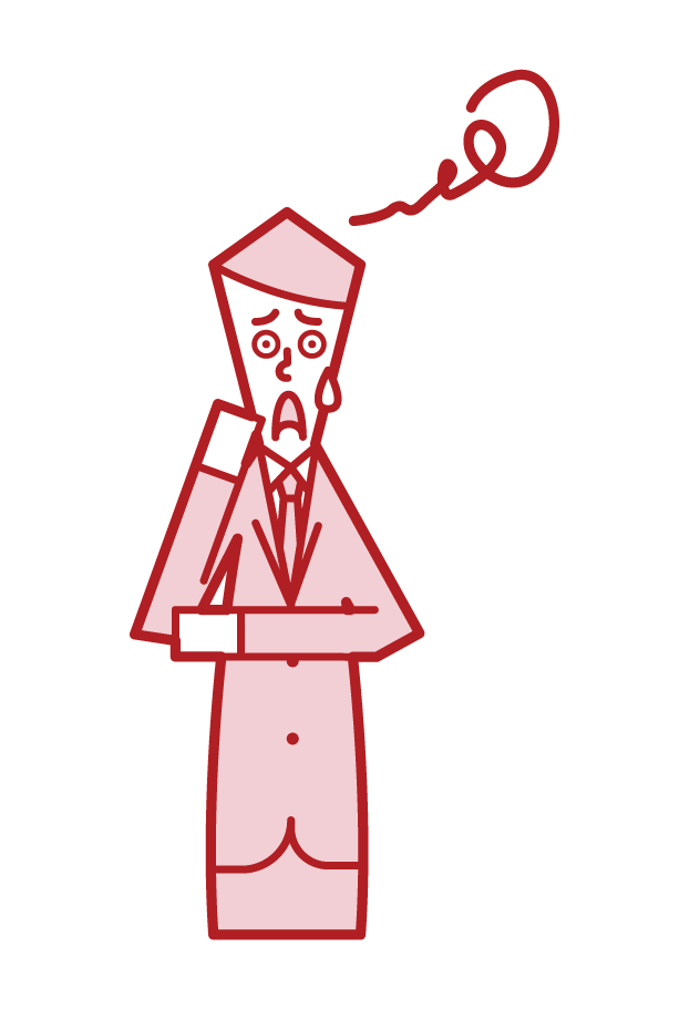 Illustration of a puzzled person (man)