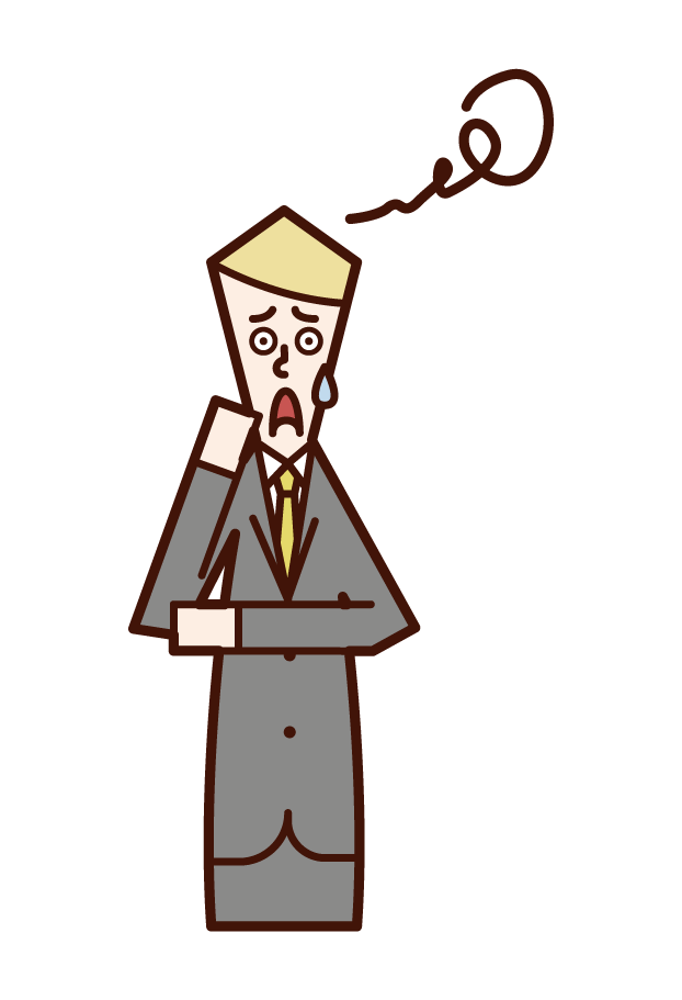 Illustration of a puzzled person (man)