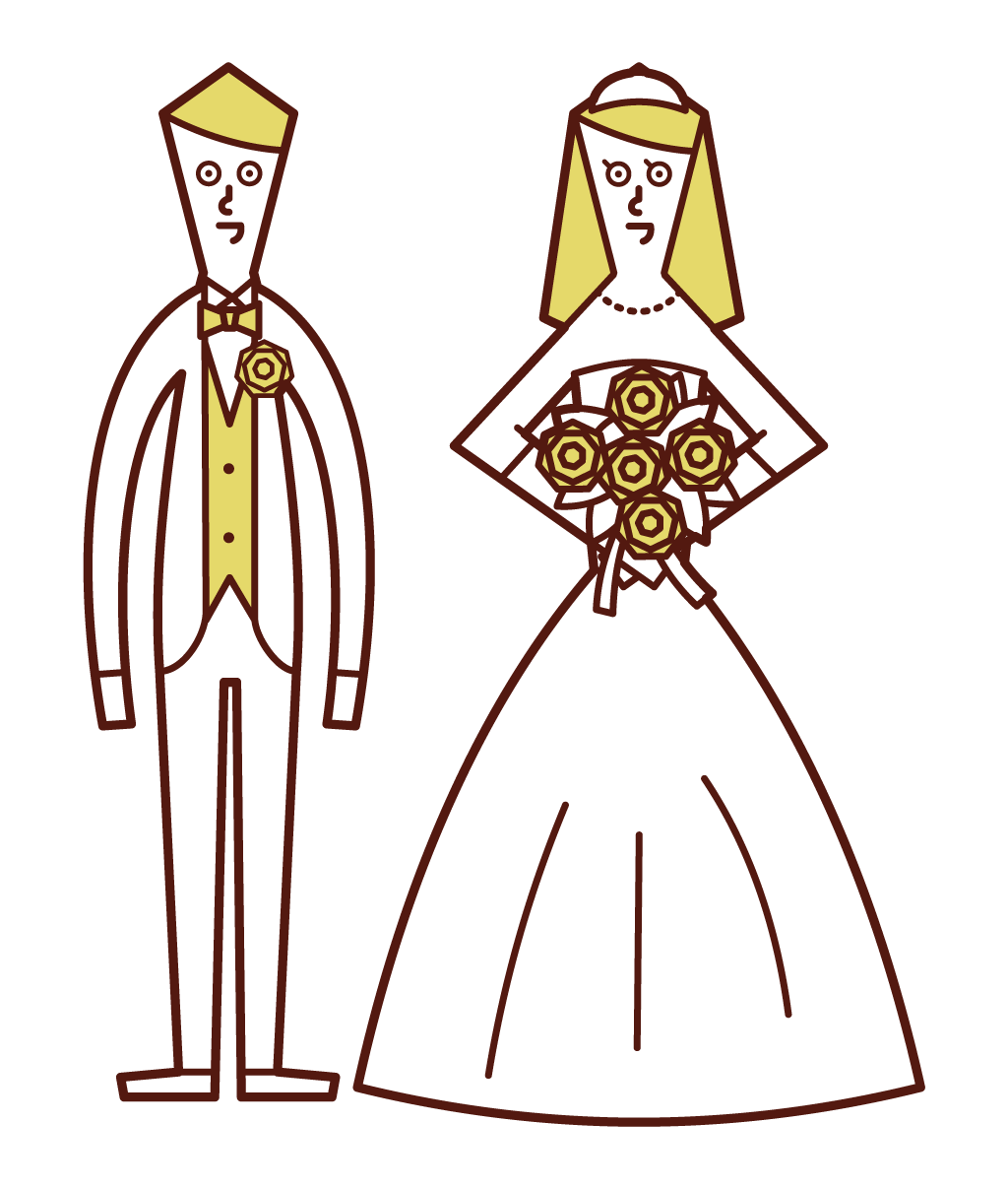 新娘和新郎的插圖