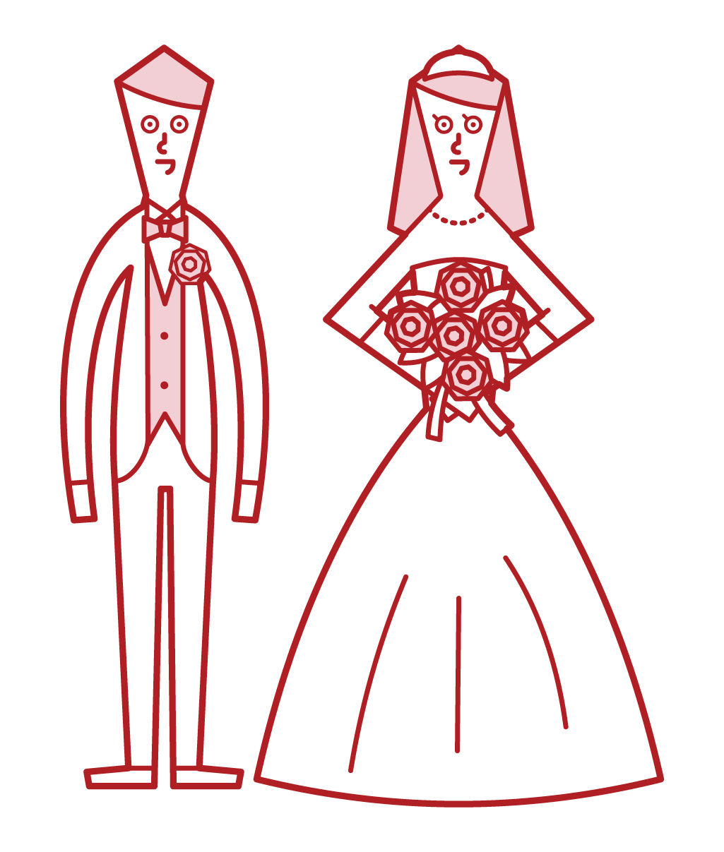 新娘和新郎的插圖