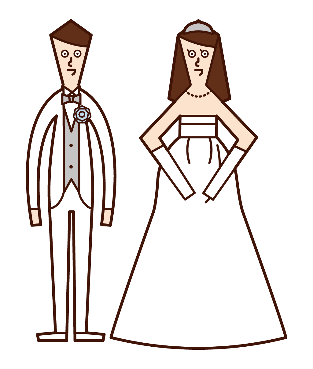 Illustration of a couple buying a ring at a jewelry store