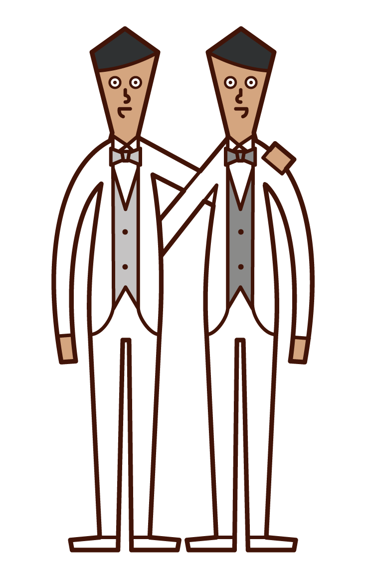 同性同士の結婚・LGBT（男性）のイラスト