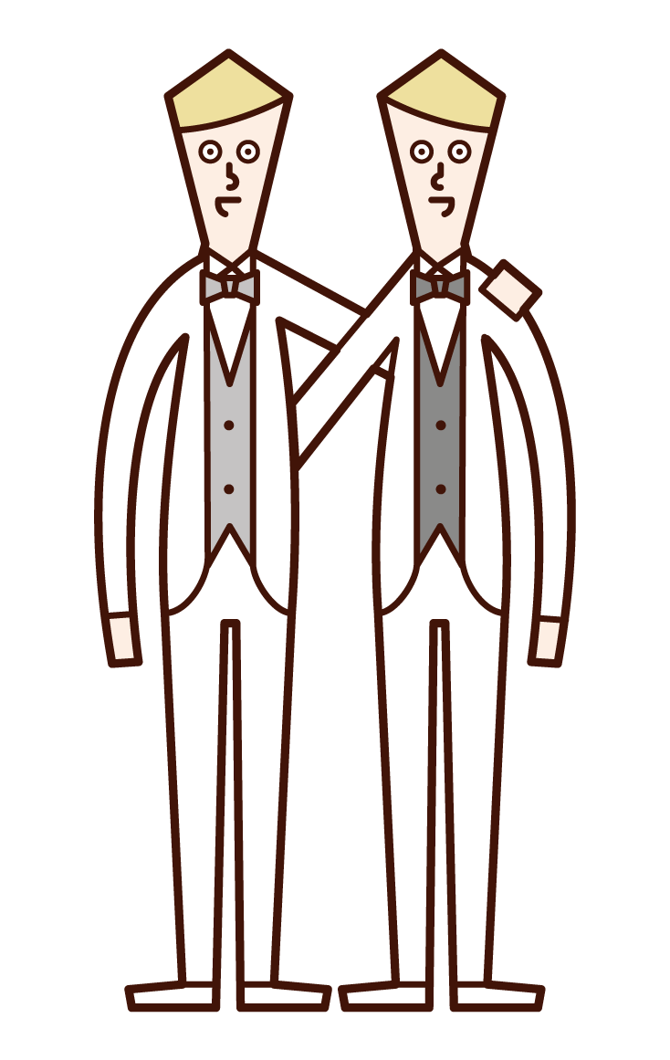 Illustration of same-sex marriage and LGBT (man)