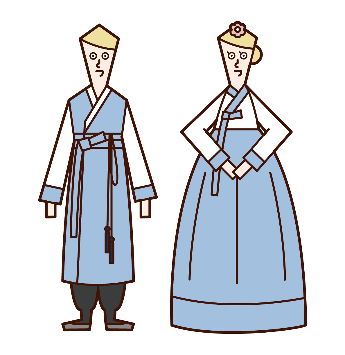 Illustration of a bride and groom (Chimachogori) in Hanbo