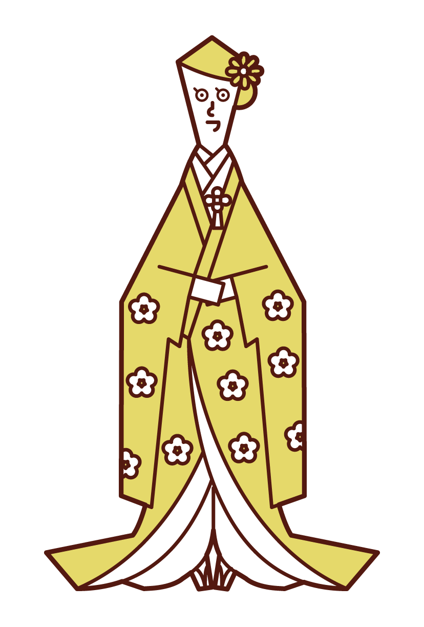 Illustration of a japanese-style bride (colored kake) (woman)