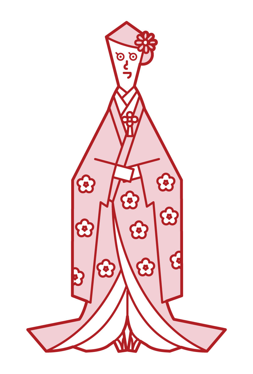 Illustration of a japanese-style bride (colored kake) (woman)