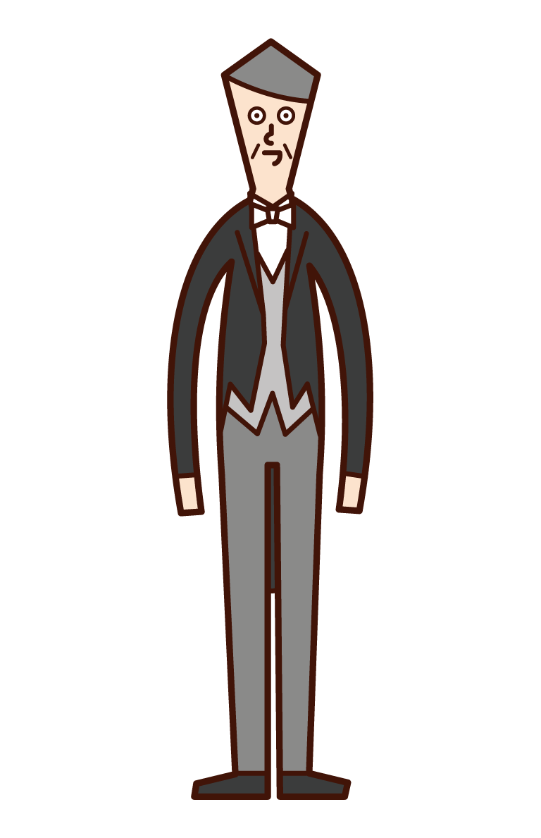 正礼装・モーニングコートを着た人（男性）のイラスト