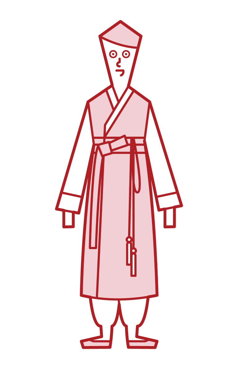 Illustration of a man in Hanbog (Chimachogori)