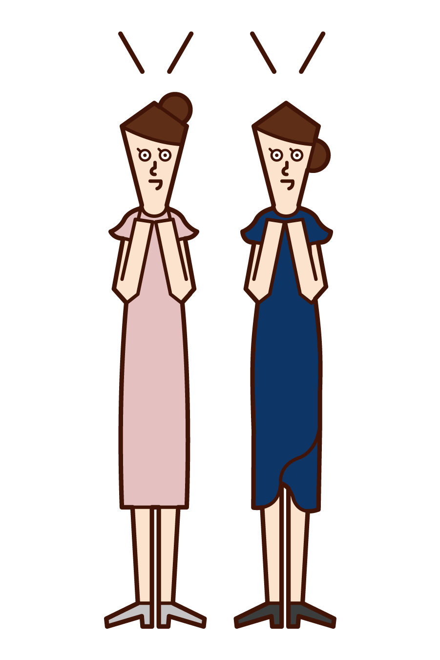 Illustration of friends (woman) blessing marriage