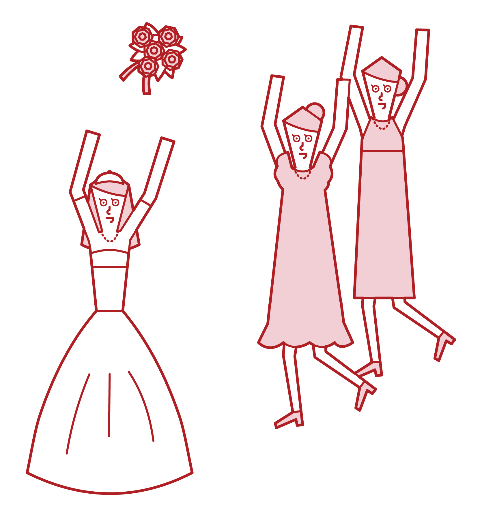 Illustration of a bouquettos person (woman)