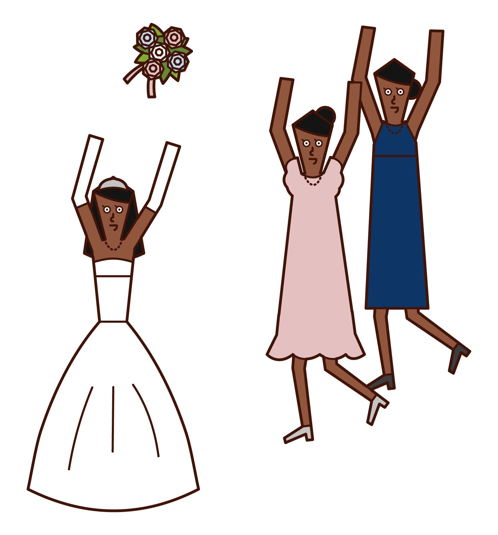 Illustration of a bouquettos person (woman)