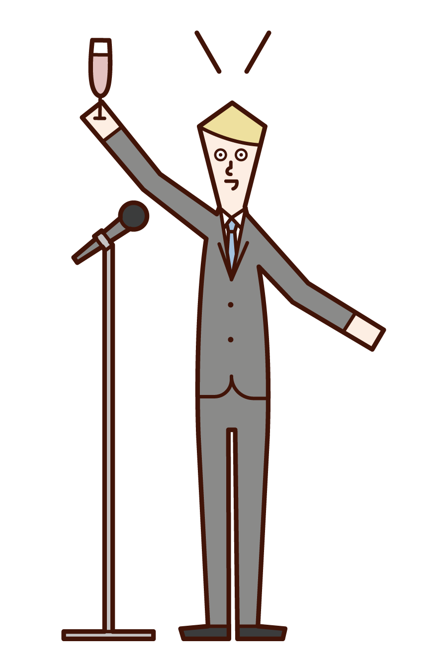 Illustration of a man taking a toast