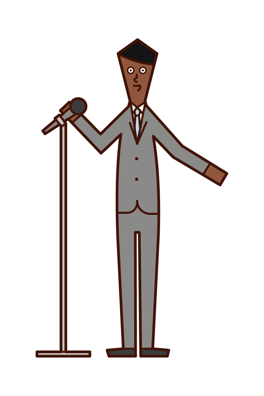 スピーチをする人（男性）のイラスト
