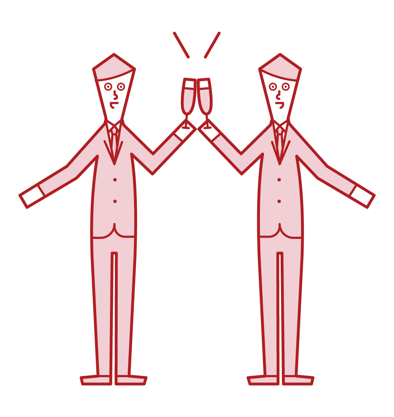 Illustration of people (men) toasting