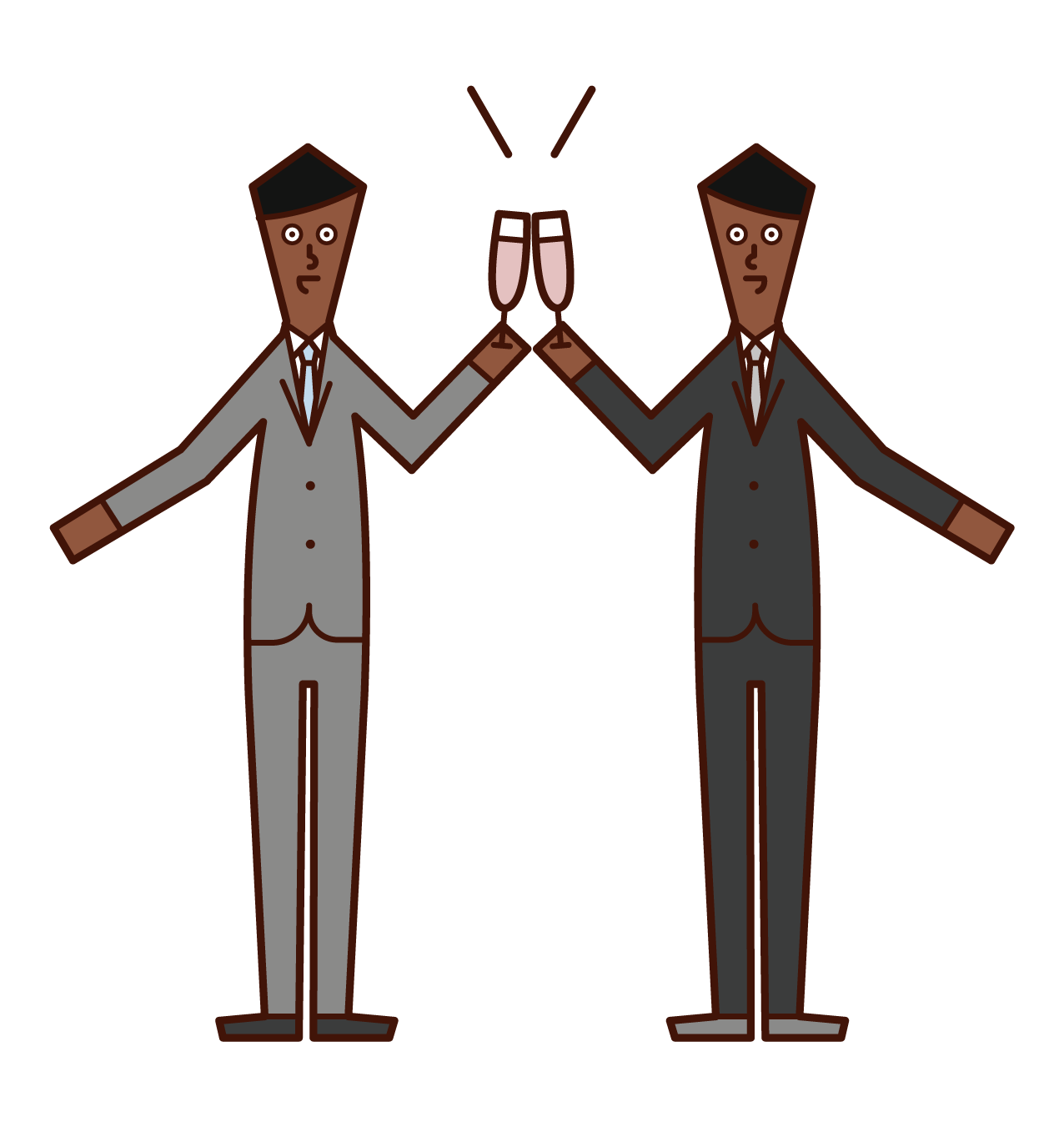 Illustration of people (men) toasting