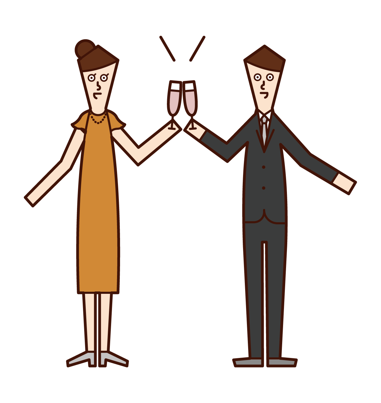 Illustration of people (men) toasting