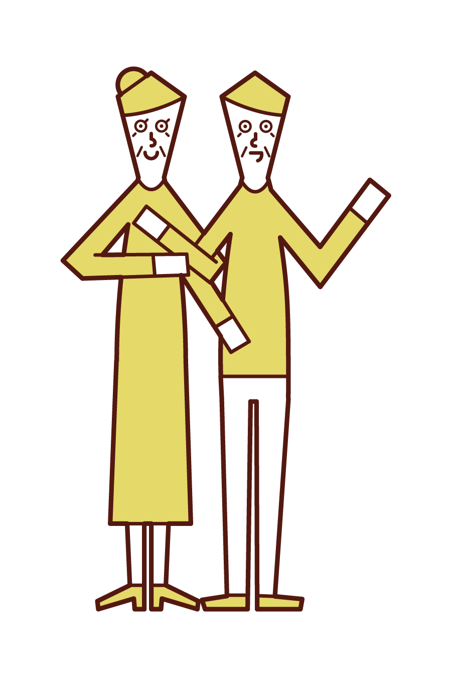 仲の良い老夫婦のイラスト フリーイラスト素材 Kukukeke ククケケ