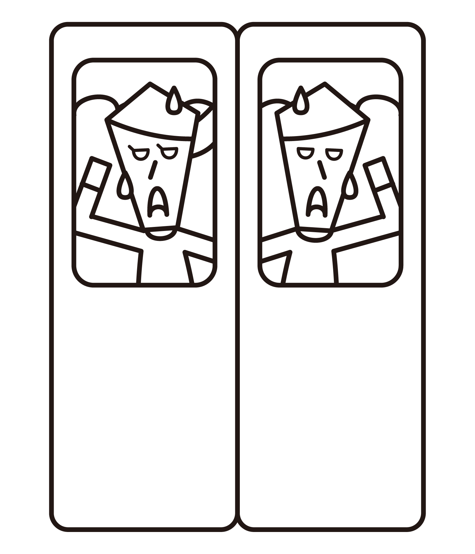 Illustration of a person riding a crowded train