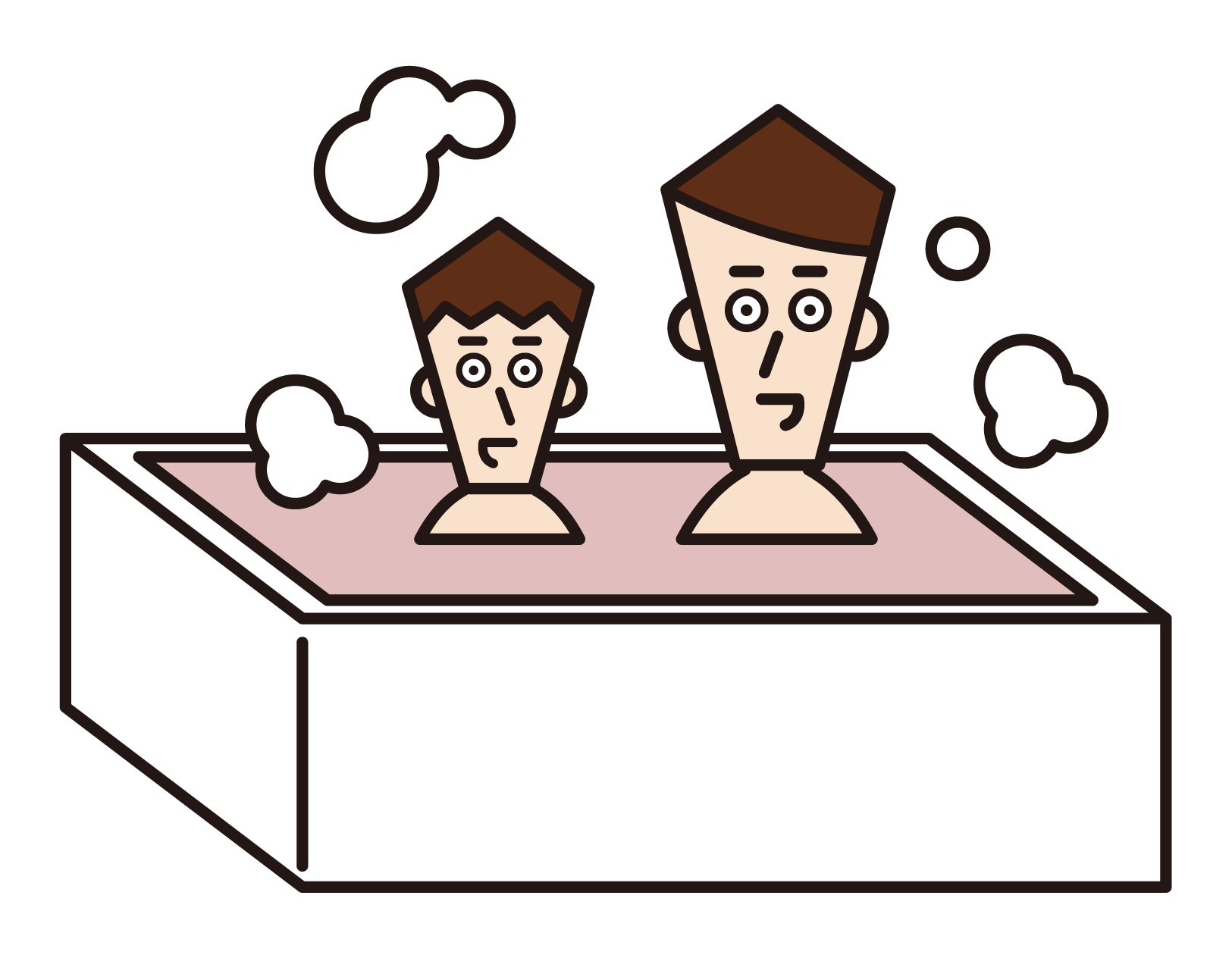 Illustration of parent and child (male) bathing