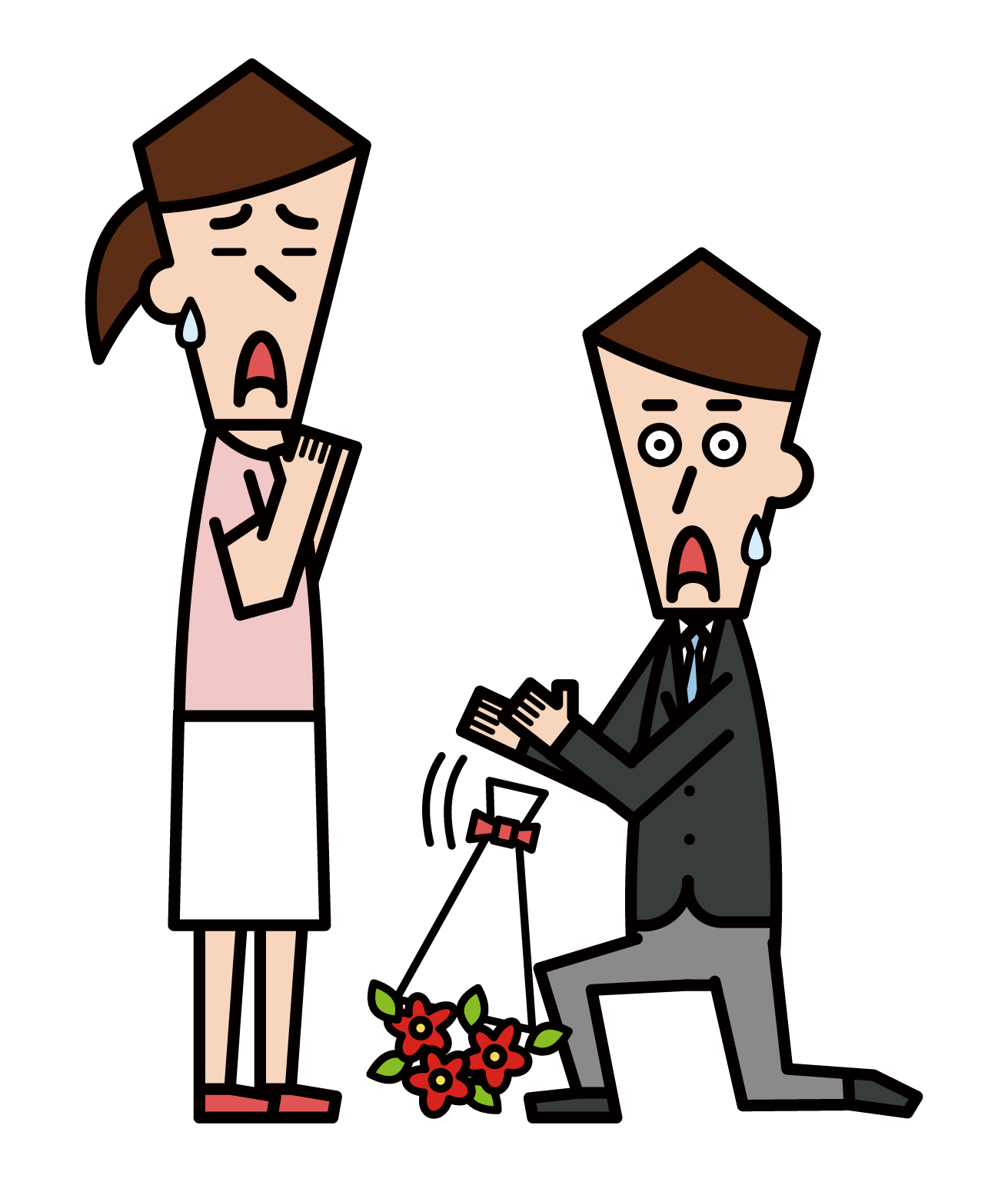 Illustration of a woman who failed to propose