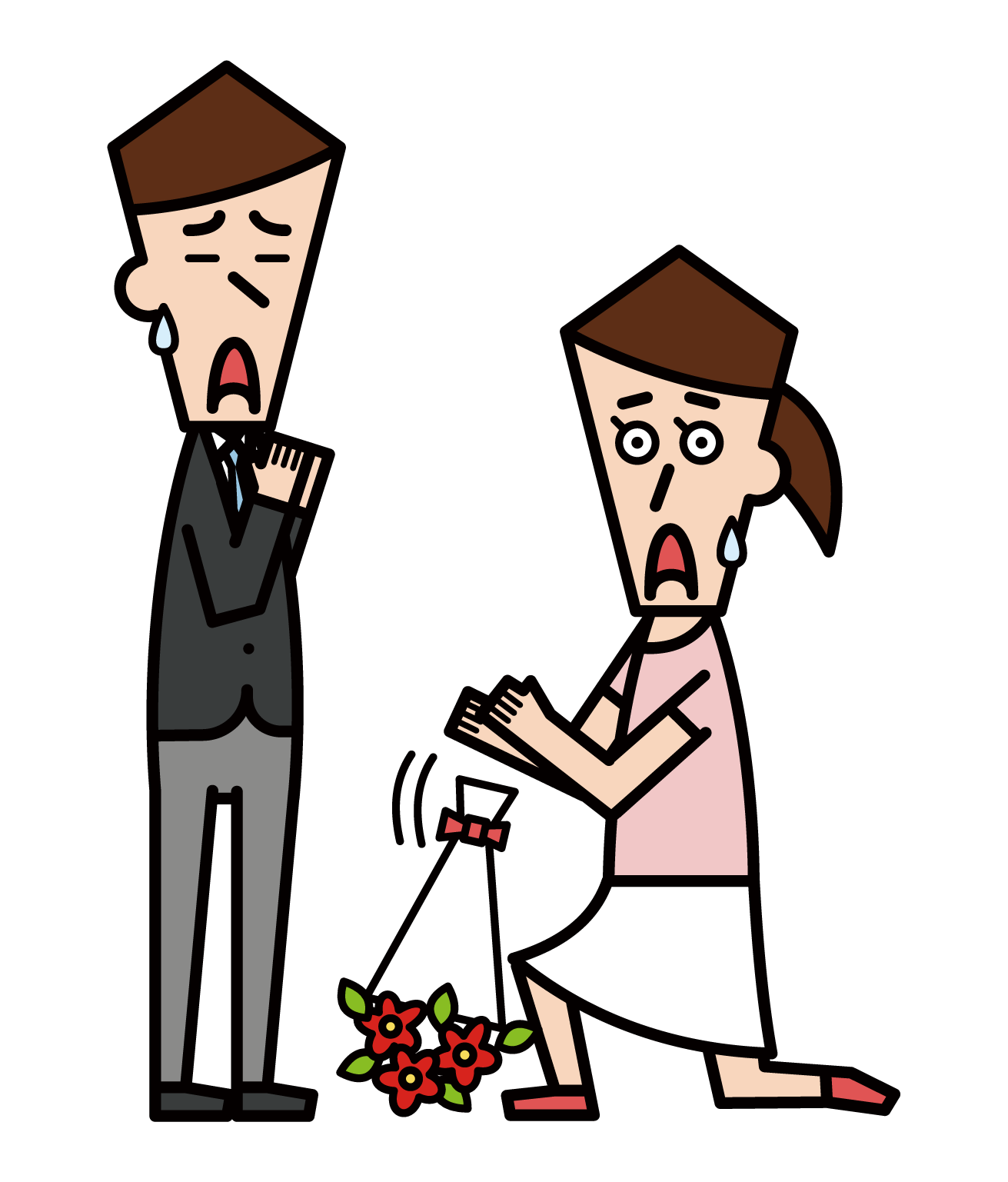 Illustration of a woman who failed to propose