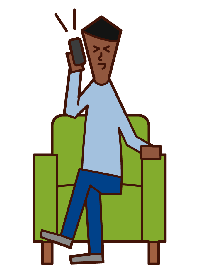 Illustration of a man enjoying a phone call