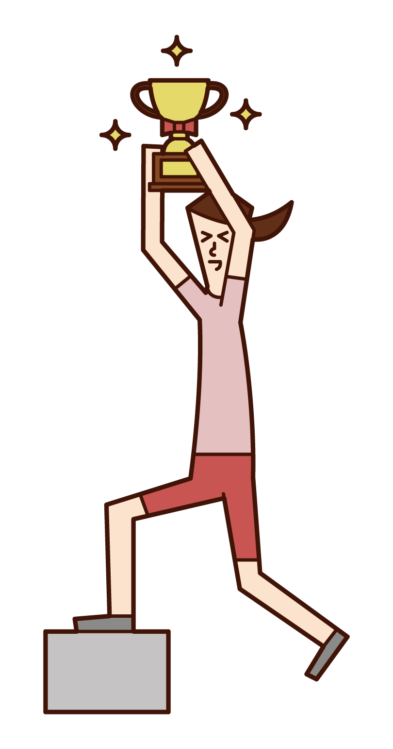 Illustration of a man waving a flag and cheering