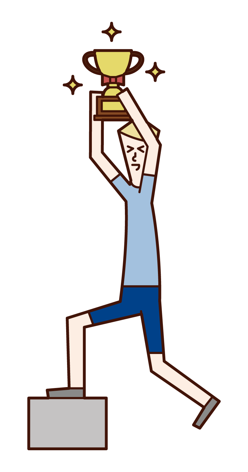 Illustration of a trophy-lifter (man)