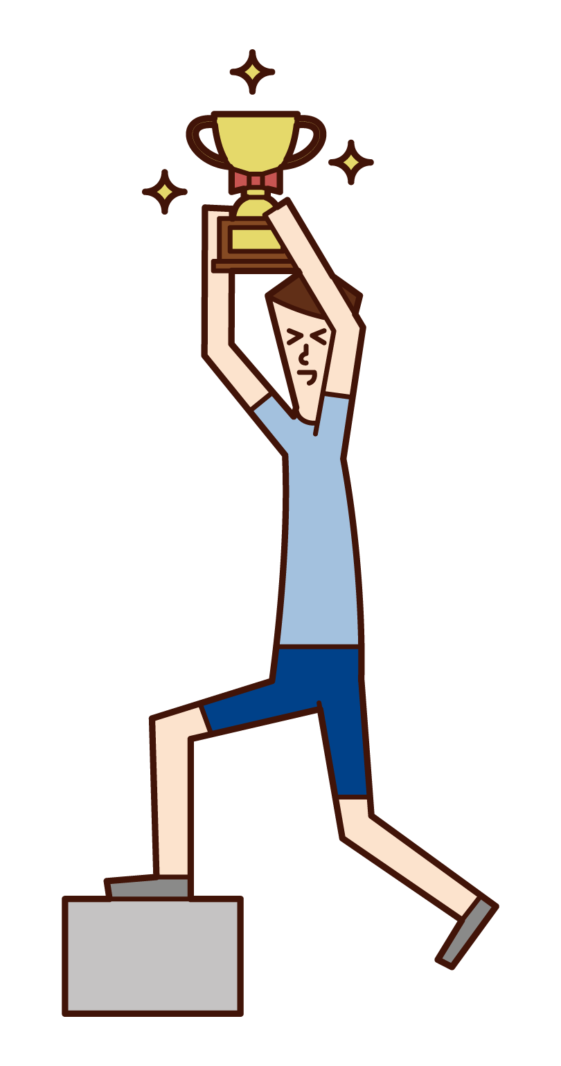 Illustration of a trophy-lifter (man)