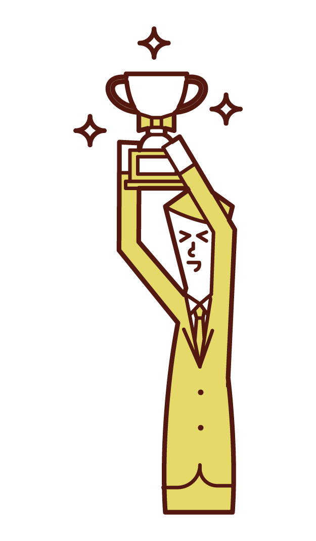 Illustration of a trophy-lifter (man)