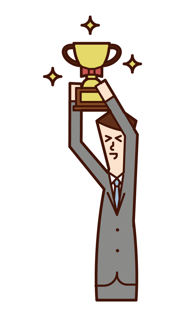 Illustration of a trophy-lifter (man)