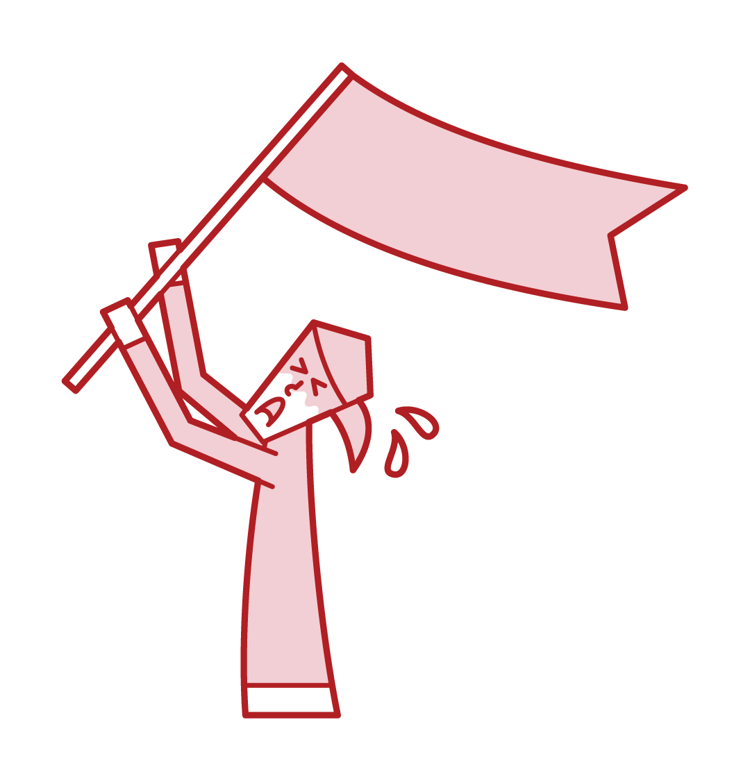 Illustration of a woman waving a flag and asking for SOS