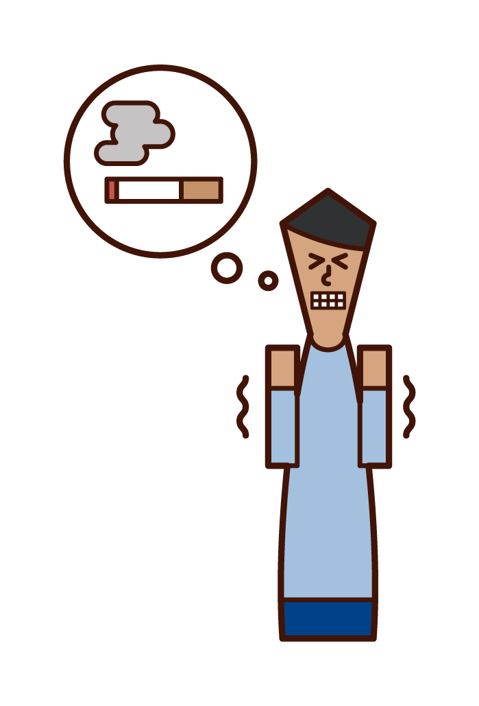 禁煙中の人（男性）のイラスト