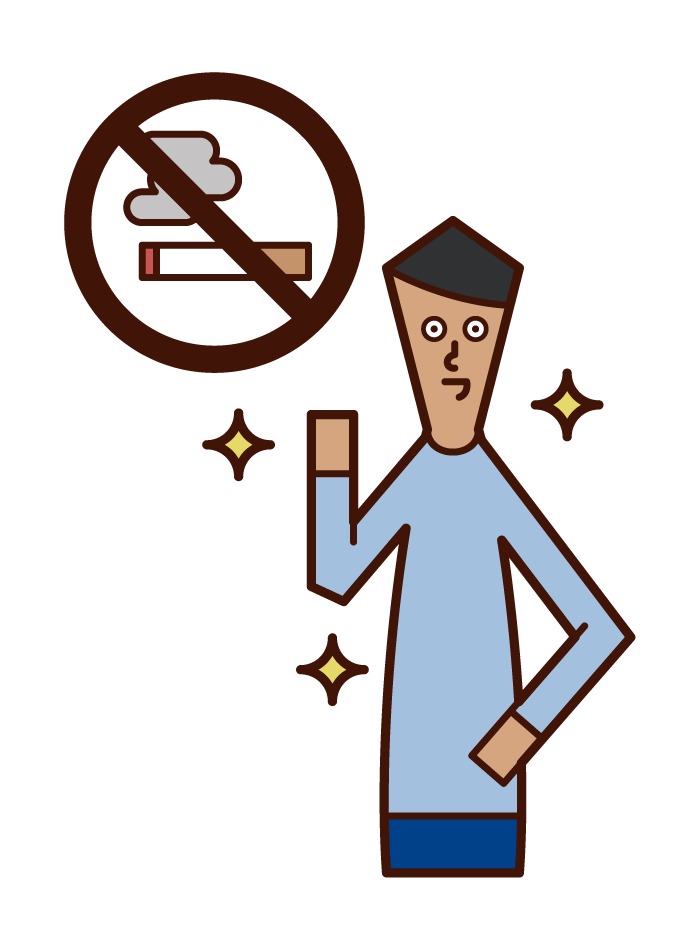禁煙に成功した人 男性 のイラスト フリーイラスト素材 Kukukeke ククケケ