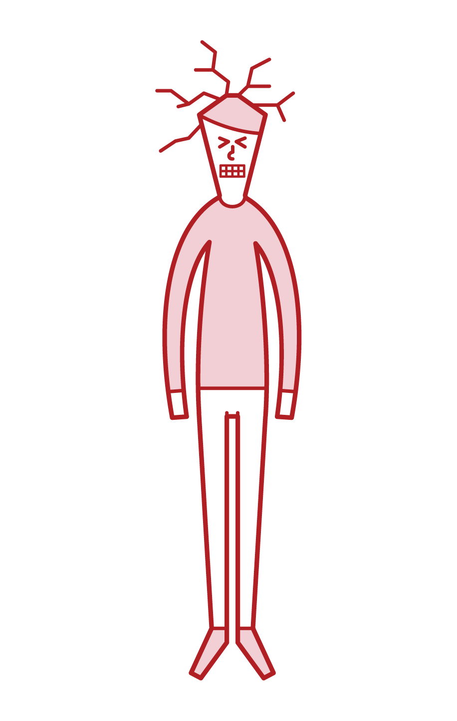 Illustration of a man hitting his head on the ceiling