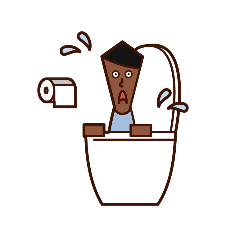 Illustration of a man coming out of a toilet bowl