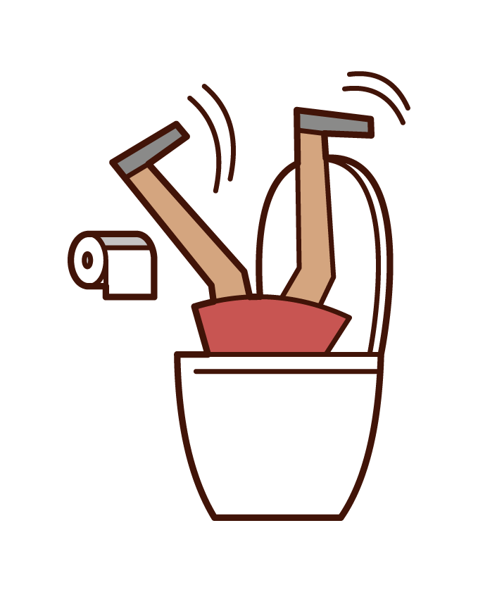 トイレの便器に吸い込まれる人 女性 のイラスト フリーイラスト素材 Kukukeke ククケケ