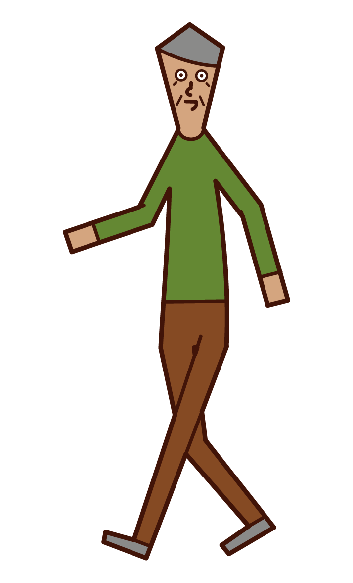 Illustration of a walking person (old man)